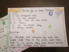recipe for a good teacher one card