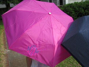 monogrammed umbrella pink
