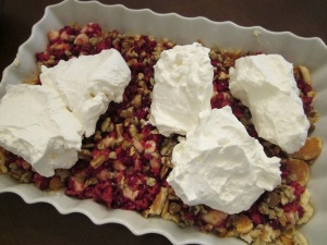 cranberry ice box dessert whipped cream layer